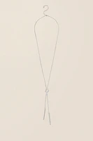 Laurel Knotted Bar Necklace in Silver