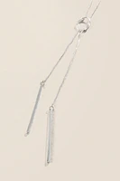 Laurel Knotted Bar Necklace in Silver