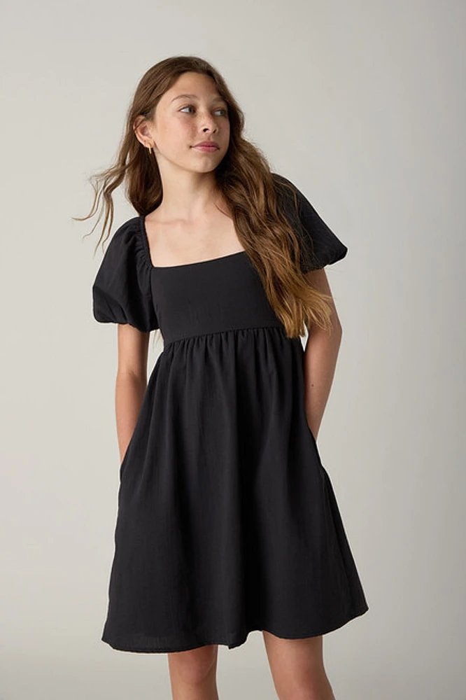 Hello Franki Linen Bow Back Dress for girls