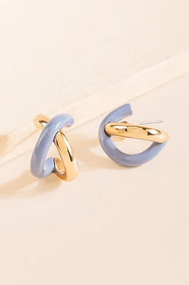 Jessie Criss Cross Huggie Hoop Earrings