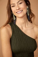Vivianne Smocked One Shoulder Top