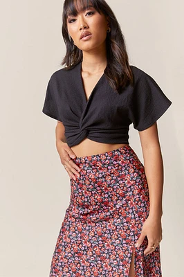 Lezette Front Twist Crop Top