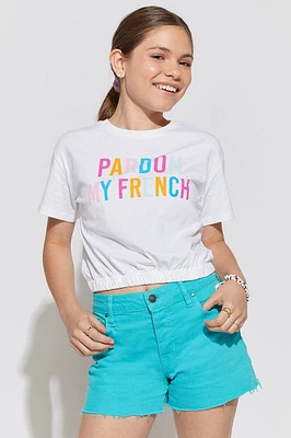 Hello Franki Pardon My French Tee for girls