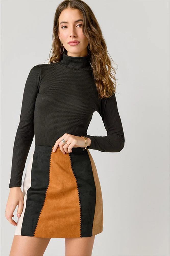 Beth Ribbed Turtle Neck Top