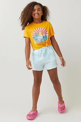 Hello Franki Drawstring Gauze Shorts for girls