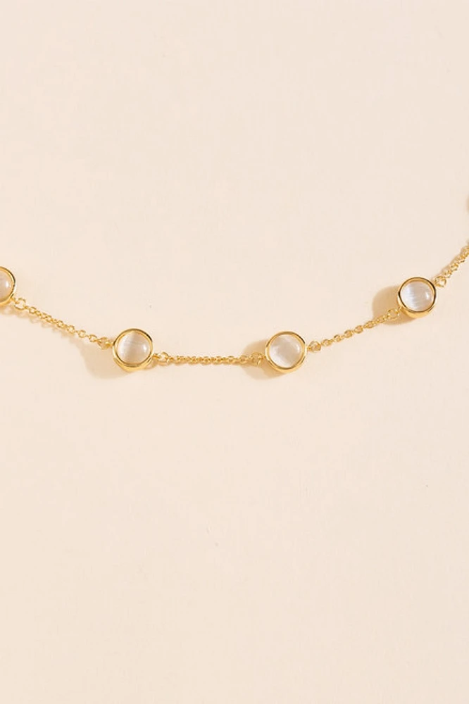 Megan Cat Eye Station Necklace