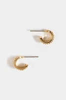 Nina Double Pave Huggie Hoops