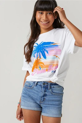 Hello Franki Palm Beach Graphic Tee for girls