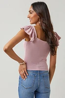 Leilani Flutter Sleeve Cinched Top