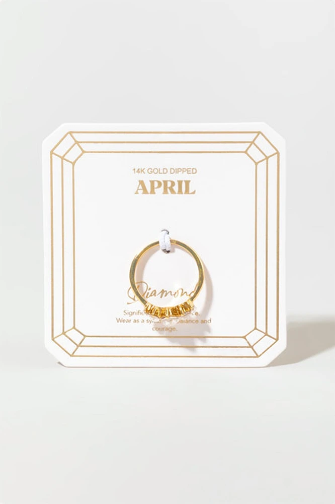 14K Gold Dip Birthstone Ring