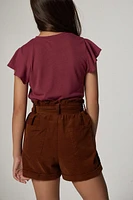 Hello Franki Paperbag Corduroy Shorts for girls