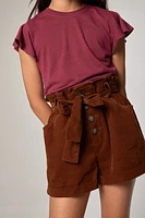 Hello Franki Paperbag Corduroy Shorts for girls