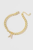 Stella CZ Initial Charm Bracelet