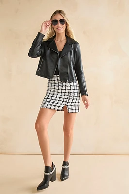 Evette Vegan Leather Moto Jacket