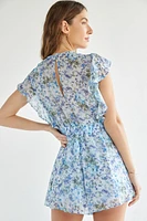 Anna Floral Flutter Sleeve Romper