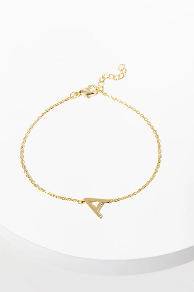 Petal Sideways Initial Bracelet