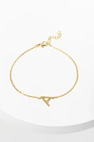 Petal Sideways Initial Bracelet