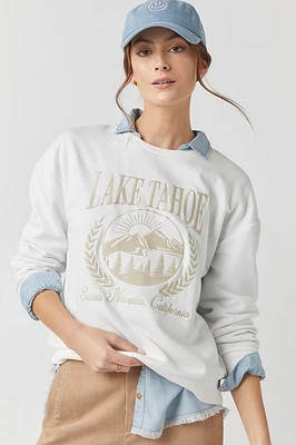 Lake Tahoe Ivory Crewneck Sweatshirt