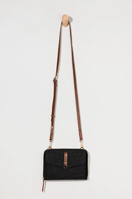 Ivy Vegan Leather Felt Stripe Crossbody