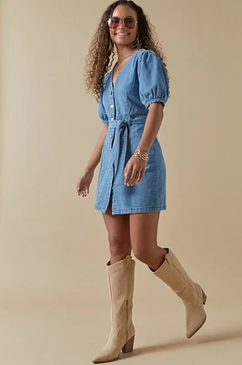 Berniece Denim Wrap Dress