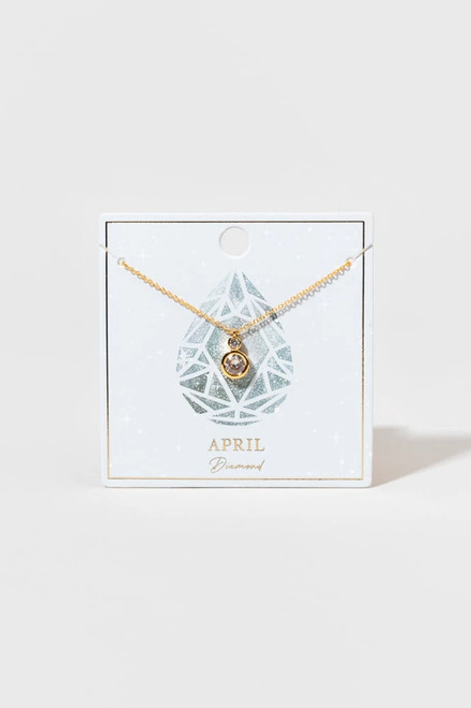 Serena Bezel Birthstone Pendant Boxed Necklace