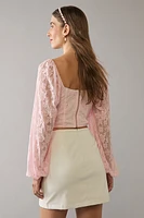 Kristy Lace Corset Sweetheart Neck Blouse