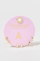 Gold And Crystal Initials Earring Set