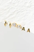 Gold And Crystal Initials Earring Set