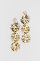 Letha Textured Circle Linear Drop Earrings