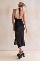 Abigail Halter Crochet Midi Dress
