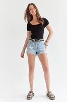 Alecia Puff Sleeve Slinky Top