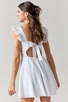 Cindy Bow Back Eyelet Mini Dress