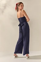 Trina Linen Cross Front Jumpsuit