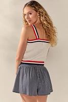 Kaylynn Drawstring Striped Shorts
