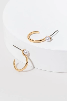 Kasey Pearl Hoop Earrings