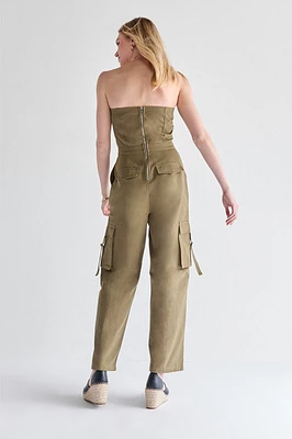 Jessie Strapless Corset Cargo Jumpsuit