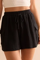 Esther Gauze Cargo Shorts