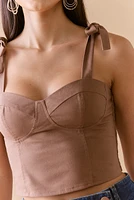 Lauren Bow Shoulder Strap Corset Tank Top