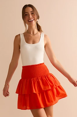 Venessa Ruched Flippy Mini Skirt
