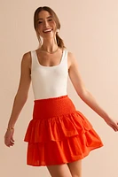 Venessa Ruched Flippy Mini Skirt