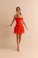 Venessa Ruched Flippy Mini Skirt