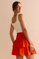 Venessa Ruched Flippy Mini Skirt