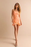 Lee Square Neck Bow Back Mini Dress