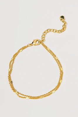 Mabel Layered Gold Chain Heart Station Bracelet