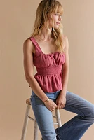 Naomi Square Neck Textured Tank Top
