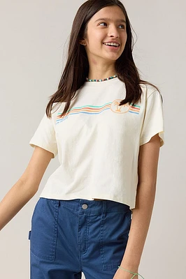 Hello Franki Palm Beach Short Sleeve Cropped T-Shirt for girls