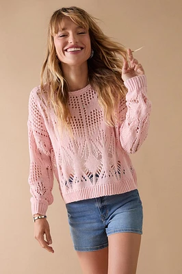 Sammy Open Gauge Crewneck Pullover