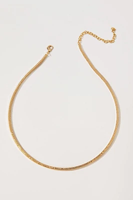 Kirsten Thick Tube Herringbone Gold Necklace