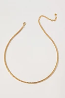 Kirsten Thick Tube Herringbone Gold Necklace
