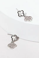 Carmen Outline And Crystal Fill Clover Drop Earrings